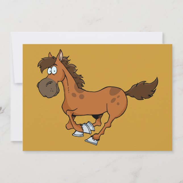 FUNNY BROWN CARTOON HORSE GALLOPING (Vorderseite)