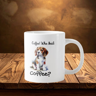 Funny BROWN 'Coffee" Beagle Personalize Jumbo-Tasse