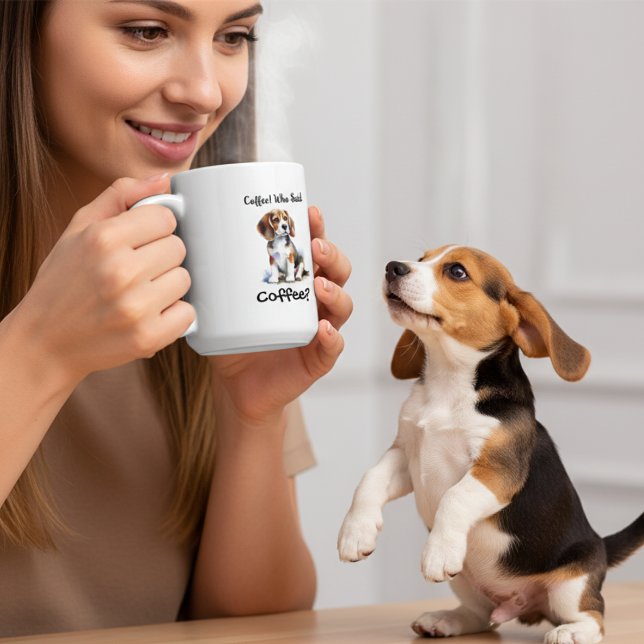 Funny BROWN 'Coffee" Beagle Personalize Kaffeetasse (Von Creator hochgeladen)