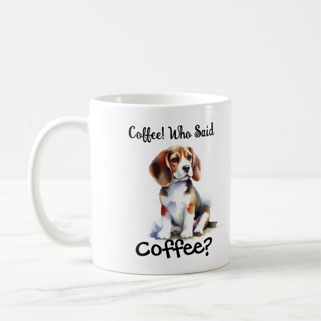 Funny BROWN 'Coffee" Beagle Personalize Kaffeetasse (Links)