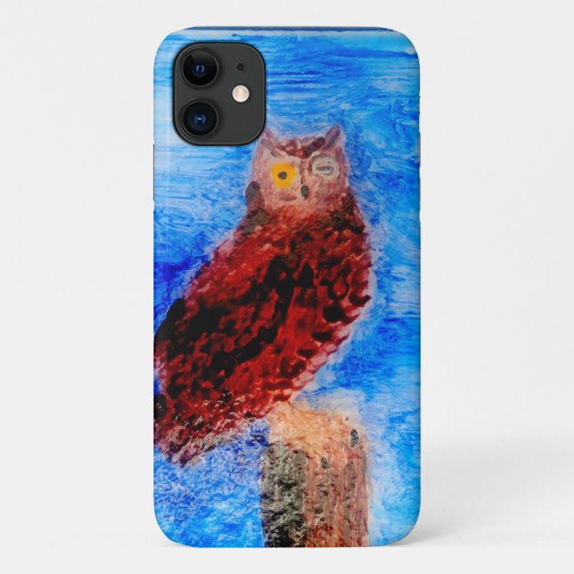 Funny Brown Owl Case-Mate iPhone Hülle (Rückseite)