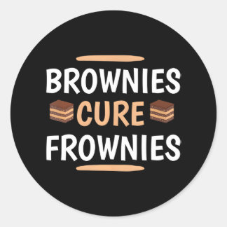 Funny Brownies Cure Frownies Cupcake Lovers Runder Aufkleber