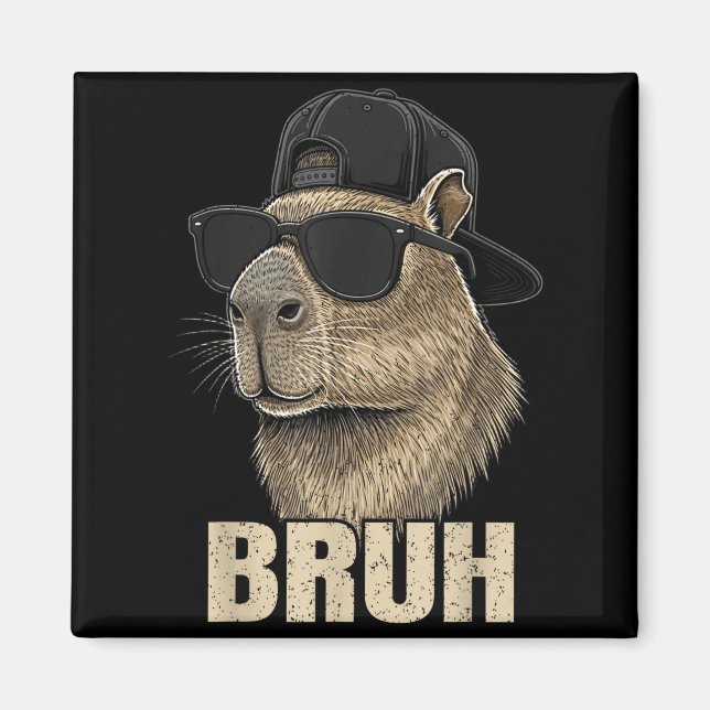 Funny Bruh Meme Capybara Lover Cool Sungles For Me Magnet (Vorne)