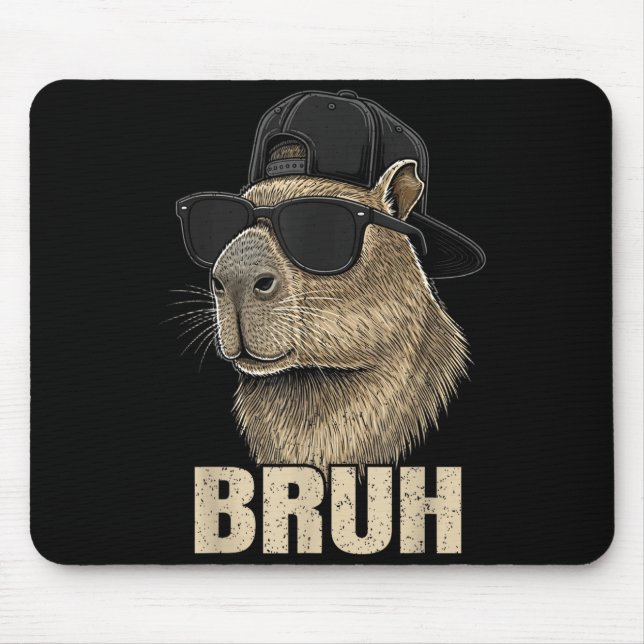 Funny Bruh Meme Capybara Lover Cool Sungles For Me Mousepad (Vorne)