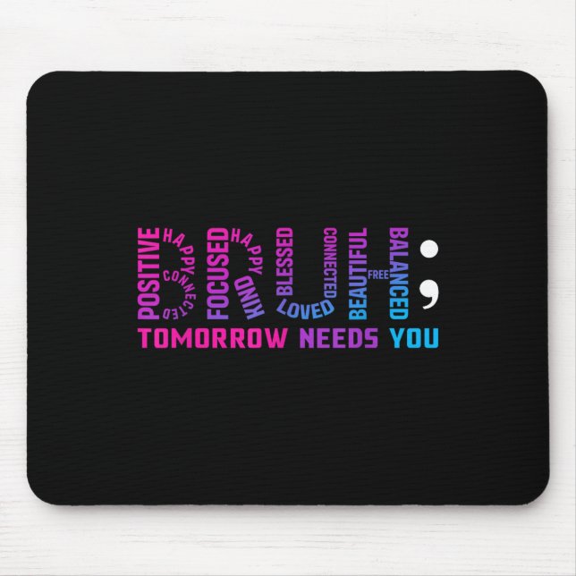 Funny Bruh Morgen braucht euch Mental Health Aware Mousepad (Vorne)