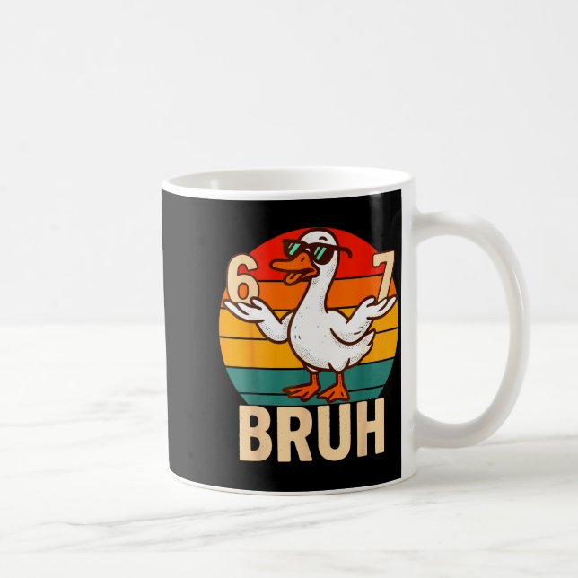 Funny Bruh Retro Duck 6 7 Meme Kids Teen Boys  Kaffeetasse (Rechts)