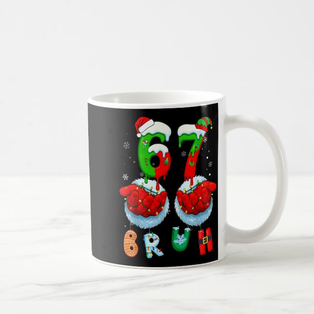 Funny Bruh Six Seven 67 Meme 6 7 Christmas Santa H Kaffeetasse (Rechts)