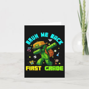 Funny Bruh We Back First Grade Dabbing Gamers Boys Karte