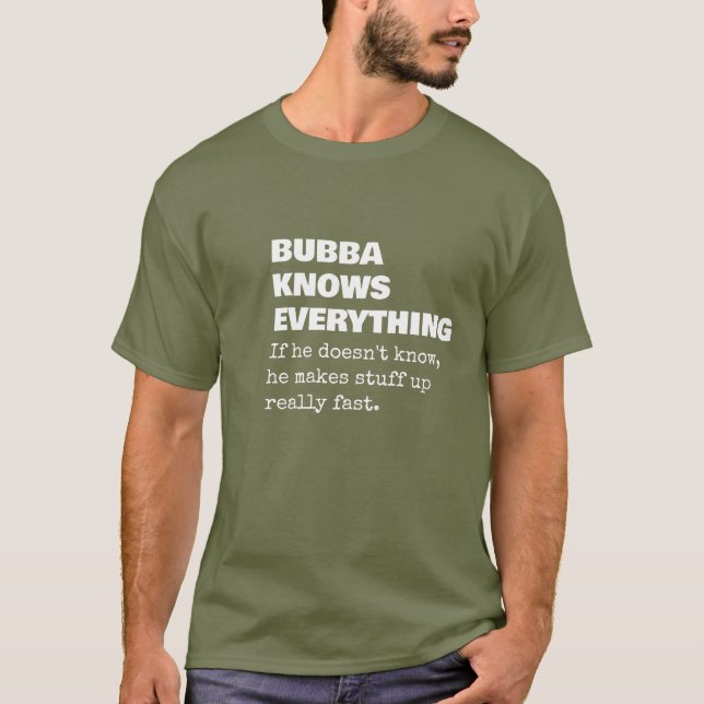 Funny Bubba Gift For New Grandpa T-Shirt (Vorderseite)