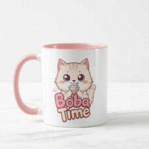 Funny Bubble Tee Anime Kitten Art Tasse