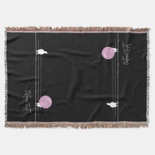 Funny Bubblegum Birds on a Wire Black Decke (Vorderseite)