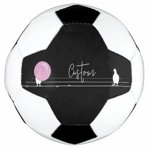 Funny Bubblegum Birds on a Wire Black Fußball