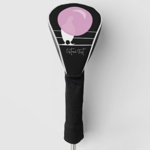 Funny Bubblegum Birds on a Wire Black Golf Headcover