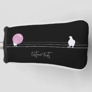 Funny Bubblegum Birds on a Wire Black Golf Headcover