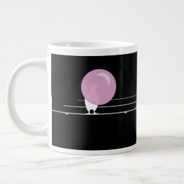 Funny Bubblegum Birds on a Wire Black Jumbo-Tasse