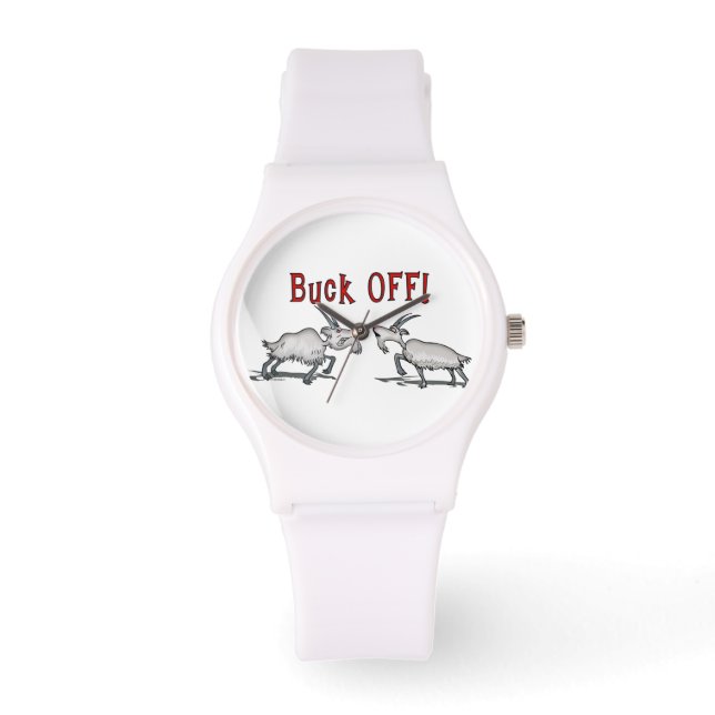 Funny Buck Off Goat Armbanduhr (Vorderseite)
