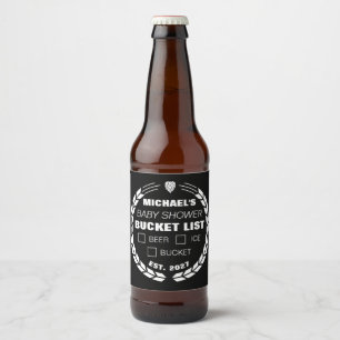 Funny Bucket List Aufkleber, Babydusche Bierflaschenetikett