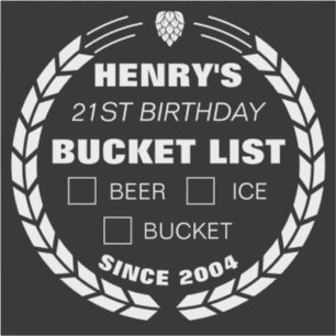 Funny Bucket List Aufkleber, Bier, Geburtstagspart Aufkleber