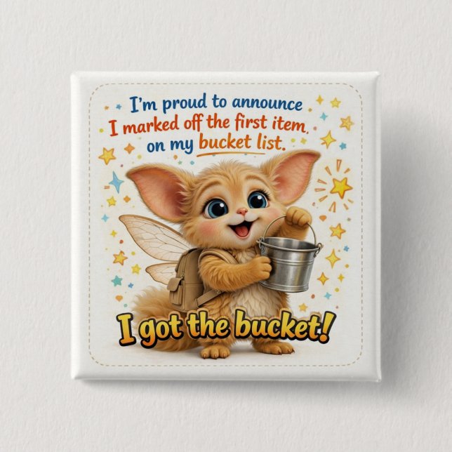 Funny Bucket List Dad Joke Button (Vorderseite)