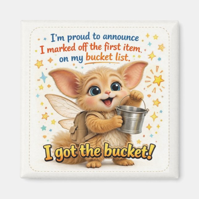 Funny Bucket List Dad Joke Magnet (Vorne)
