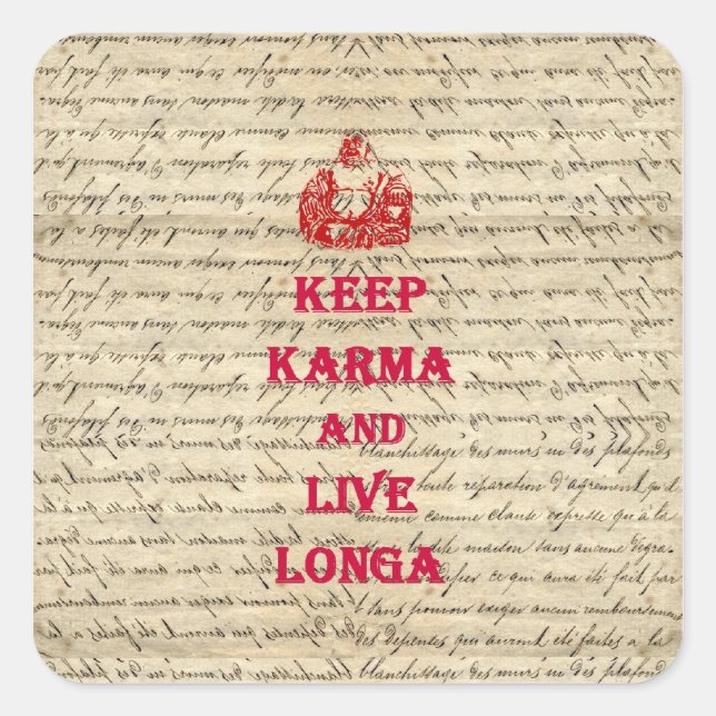 Funny Buddha Sprichwort Quadratischer Aufkleber (Vorderseite)