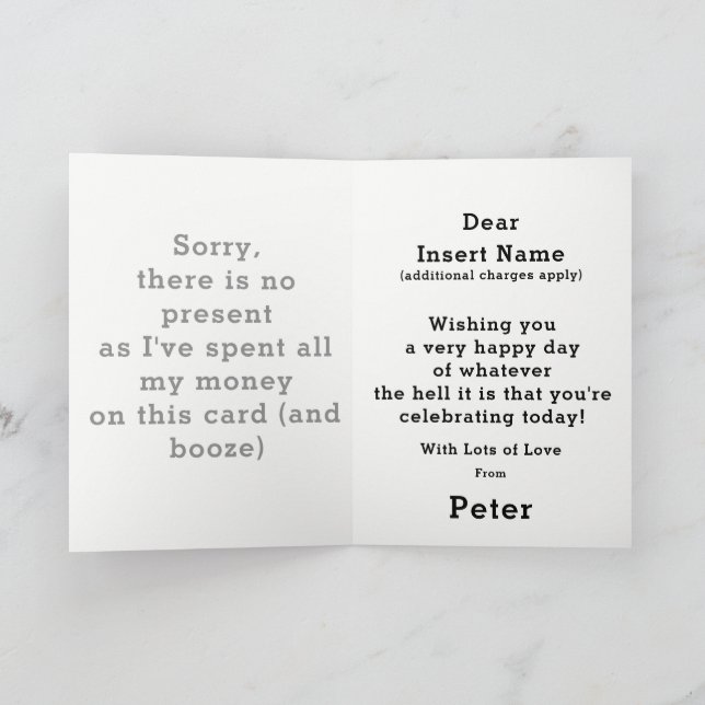 Funny Budget Holiday Card Feiertagskarte (Innenseite)