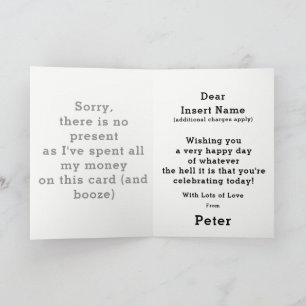 Funny Budget Holiday Card Feiertagskarte
