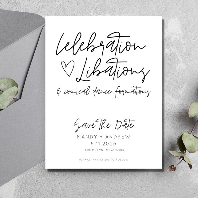 Funny Budget Wedding Save the Date Postkarte (Funny Budget Wedding Save the Date Postcard)
