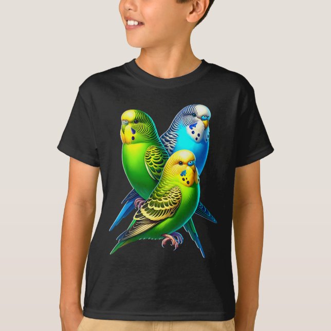 Funny Budgie Budgerigar Design  T-Shirt (Vorderseite)