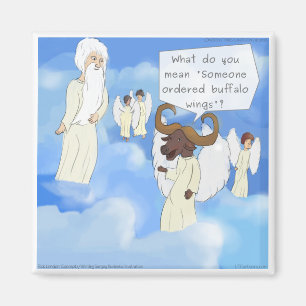 Funny Buffalo Flügel im Himmel Geschenk Magnet