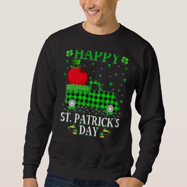 Funny Buffalo Kariert Green Truck Apple Fruit St.  Sweatshirt (Vorderseite)