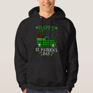 Funny Buffalo Kariert Green Truck Bear St. Patrick Hoodie