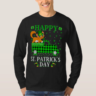 Funny Buffalo Kariert Green Truck Cat St Patrick s T-Shirt