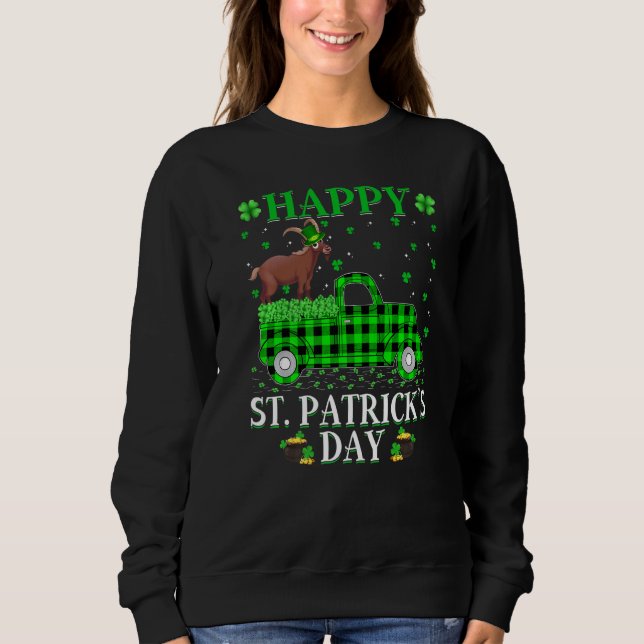 Funny Buffalo Kariert Green Truck Chamois St Patri Sweatshirt (Vorderseite)