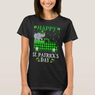 Funny Buffalo Kariert Green Truck Elephant St Patr T-Shirt