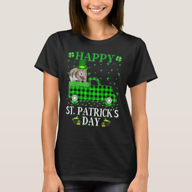 Funny Buffalo Kariert Green Truck Pika St. Patrick T-Shirt (Vorderseite)