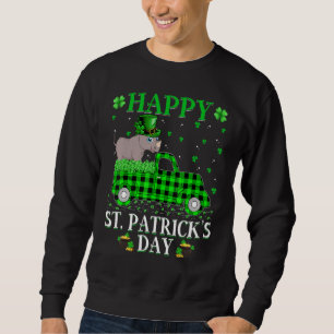 Funny Buffalo Kariert Green Truck Rhino St Patrick Sweatshirt