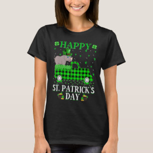 Funny Buffalo Kariert Green Truck Rhino St Patrick T-Shirt