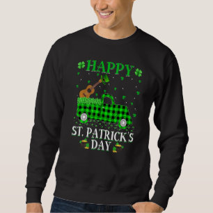 Funny Buffalo Kariert Green Truck Ukulele St. Patr Sweatshirt