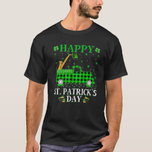 Funny Buffalo Kariert Grüner LKW Saxophone St. Pat T-Shirt