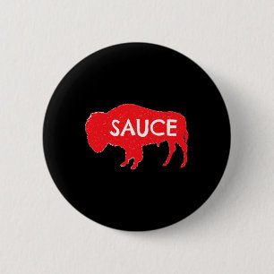 Funny Buffalo Sauce Graphic Hot Wings Spicy Food C Button
