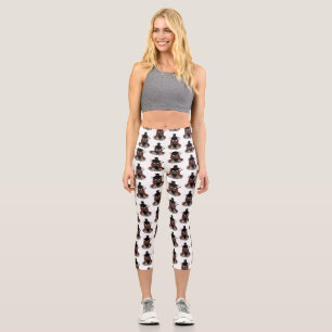 Funny Büffel Bison Cartoon Illustration Capri Leggings