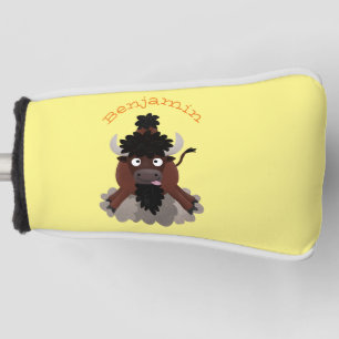 Funny Büffel Bison Cartoon Illustration Golf Headcover