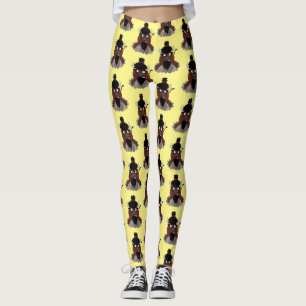 Funny Büffel Bison Cartoon Illustration Leggings