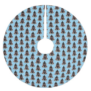 Funny Büffel Bison Cartoon Illustration Polyester Weihnachtsbaumdecke