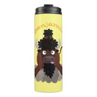 Funny Büffel Bison Cartoon Illustration