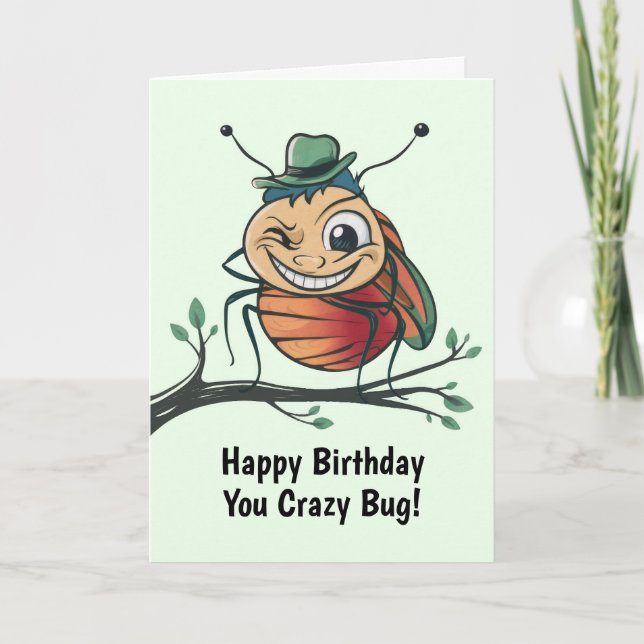 Funny Bug Birthday Karte (Vorderseite)
