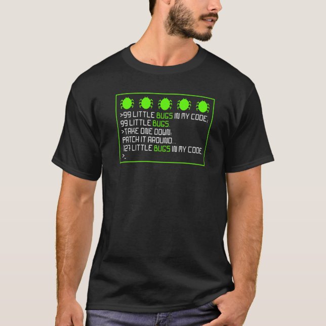 Funny Bugs in My Code Computer Programming Debug T-Shirt (Vorderseite)