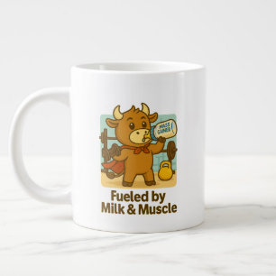 Funny Bull Cartoon - Von Milch und Muskeln gespeis Jumbo-Tasse