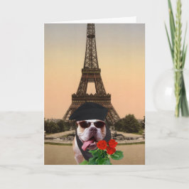 Funny Bull Dog French Valentine Feiertagskarte